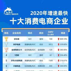2020年中国增长最快的十大B2C电商，你知道几个？
