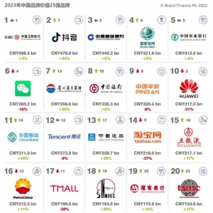 2023年度中国品牌价值500强榜单