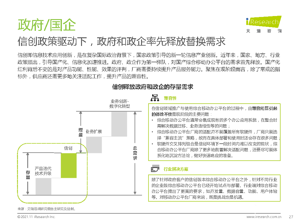 021年中国综合移动办公平台行业研究报告"