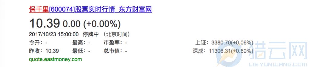 保千里停牌
